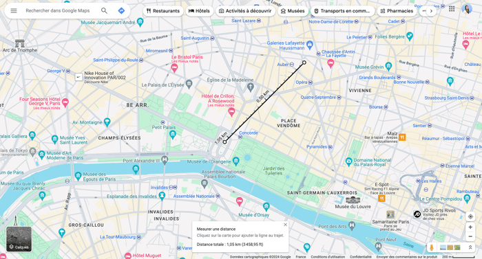 google maps astuce mesure de distance