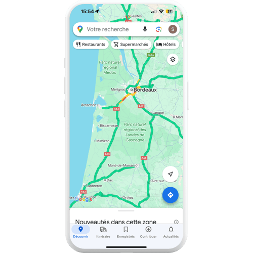 trafic temps réel google maps