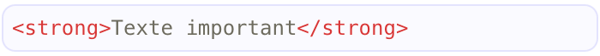 balise strong texte en gras html