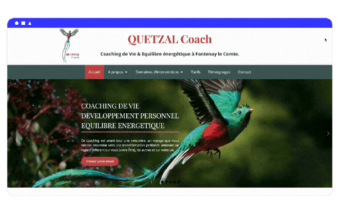 exemple site internet quetzal coach