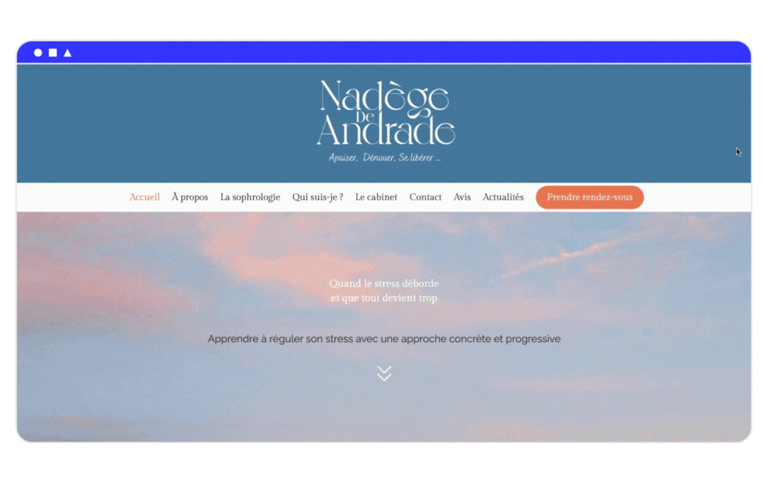 exemple site sophrologue nadege de andrade