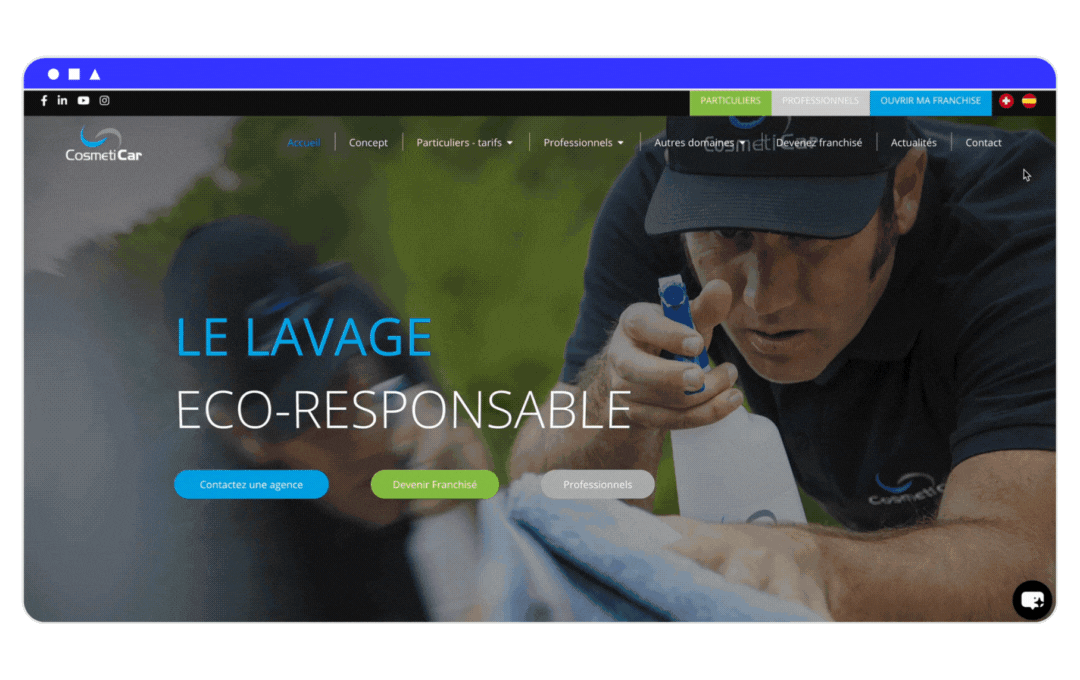 cosmeticar exemple site internet