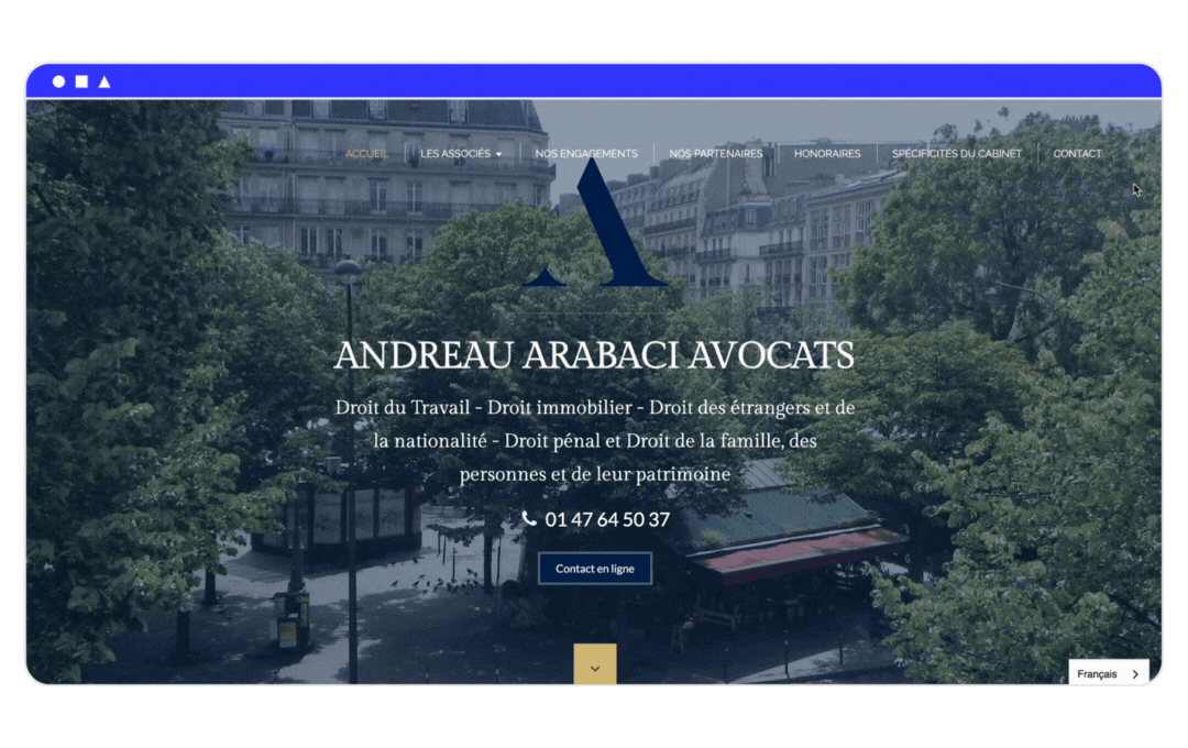 capture site internet professionnel avocat andreau associés