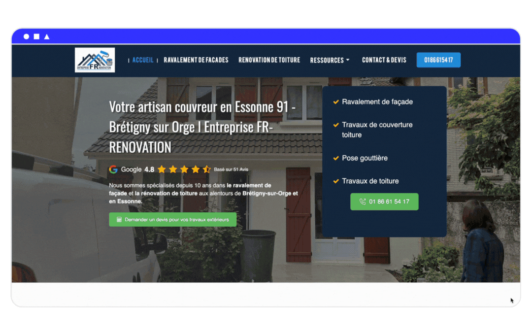 Mockup site artisan ordinateur portable