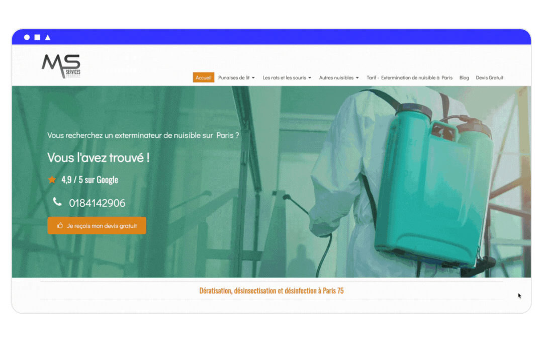 Capture site artisan dératiseur ordinateur portable
