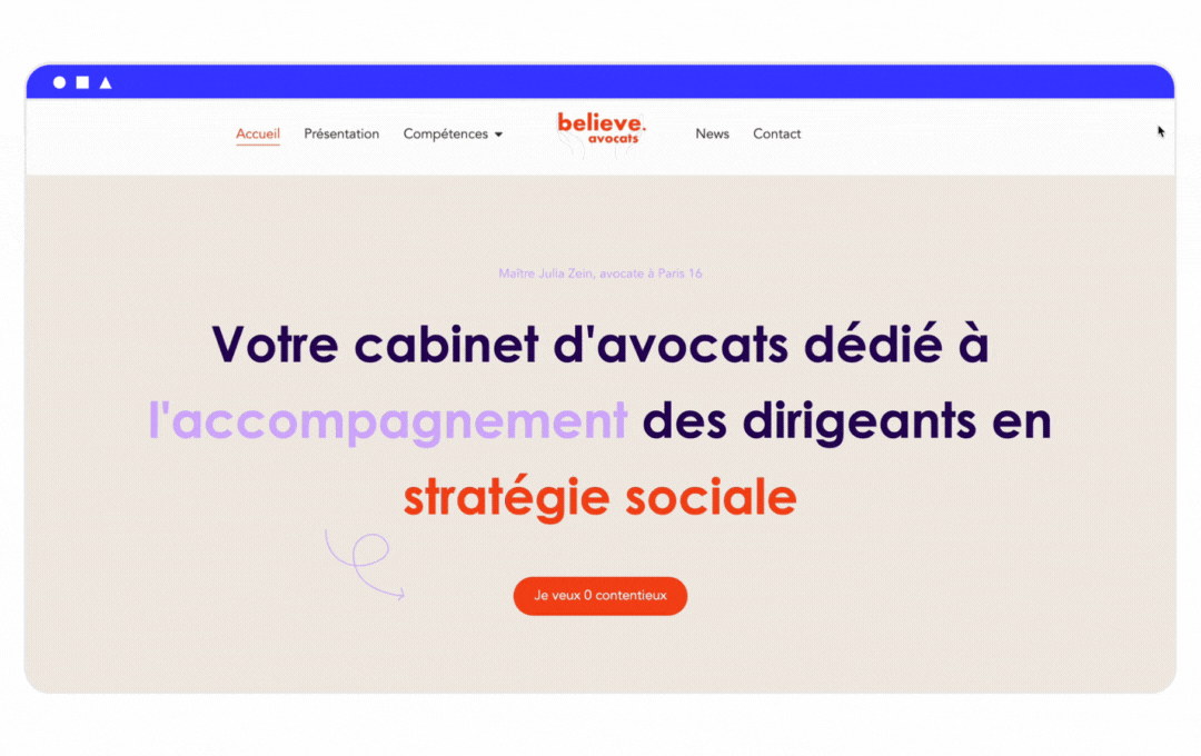believe-avocat exemple site web avocat
