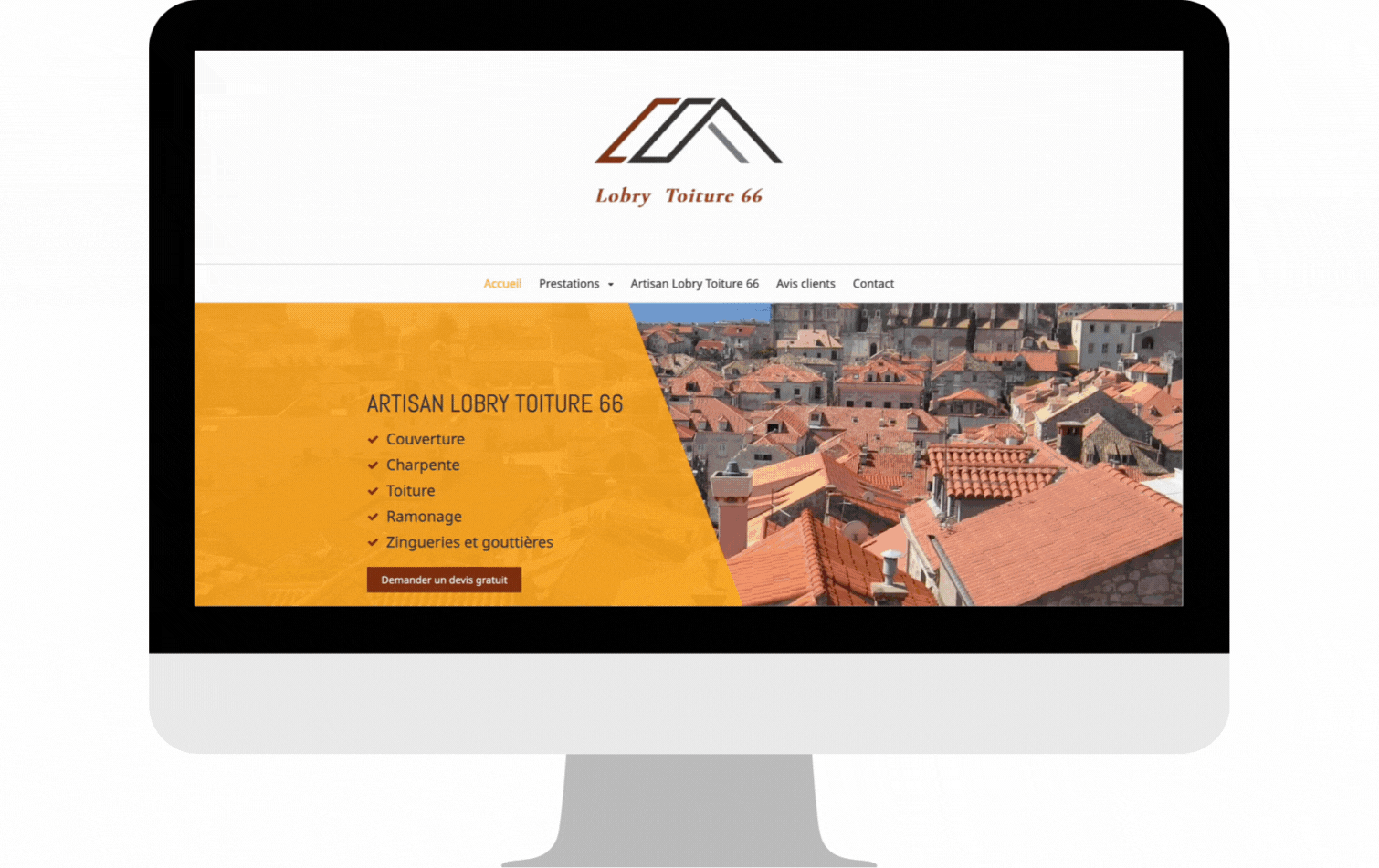 Capture site internet d'artisan couvreur lobry