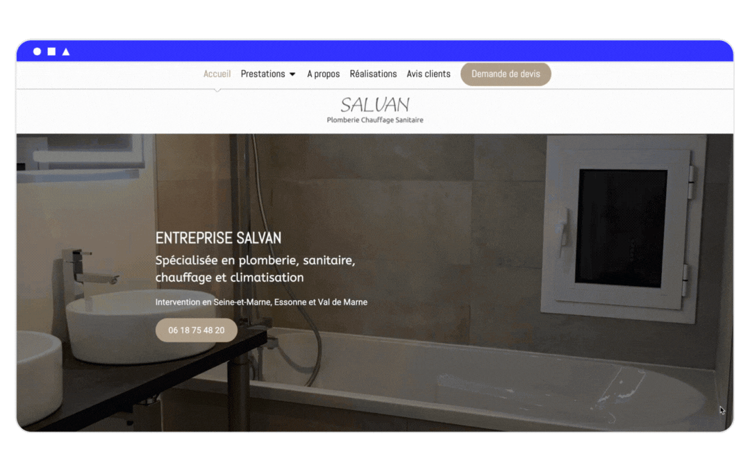 capture site internet plombier salvan plombier simplébo