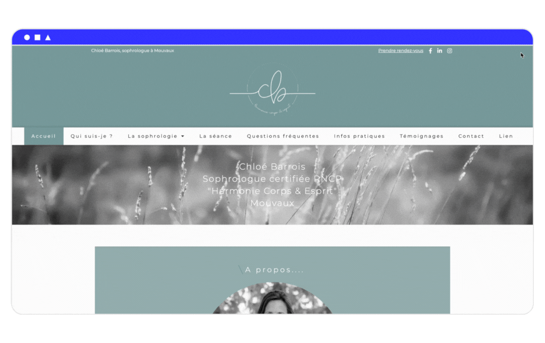 Exemple sophrologue site vitrine