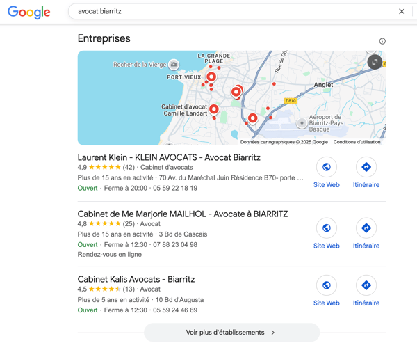 visuel pack local google avocat biarritz
