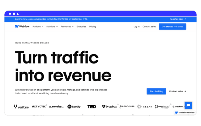 site internet webflow
