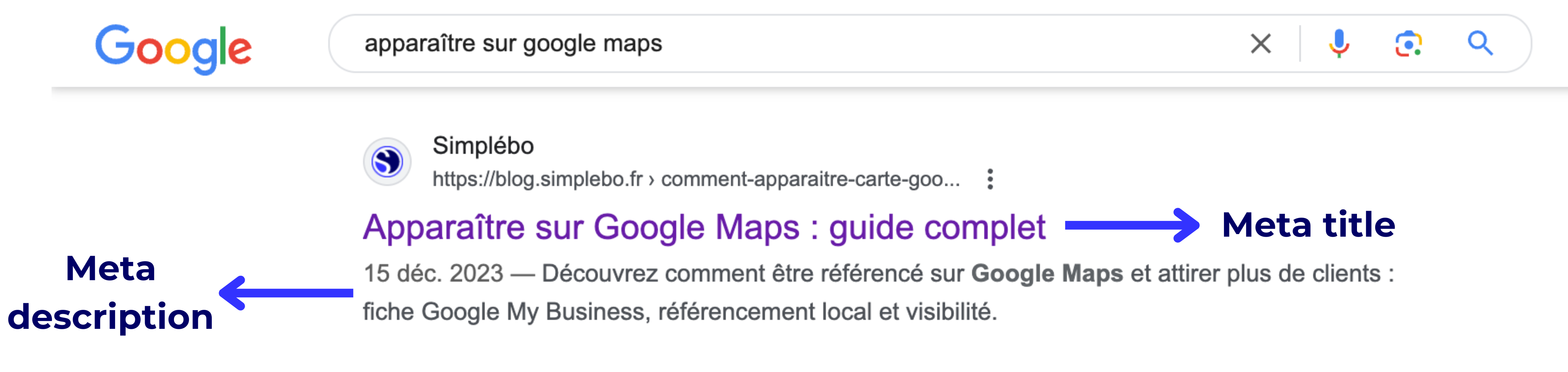 balises meta schéma sur résultats google