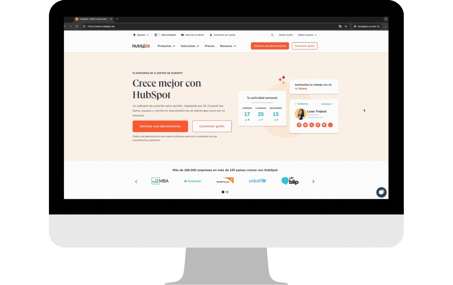 capture traduction site web hubspot