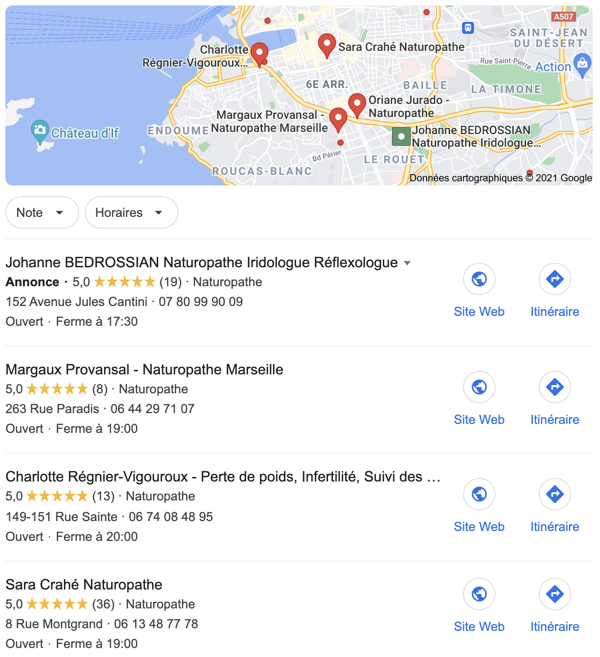 Fiche Google Business Profile référencement local