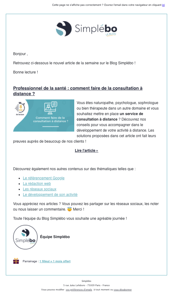 exemple creer newsletter efficace Simplébo