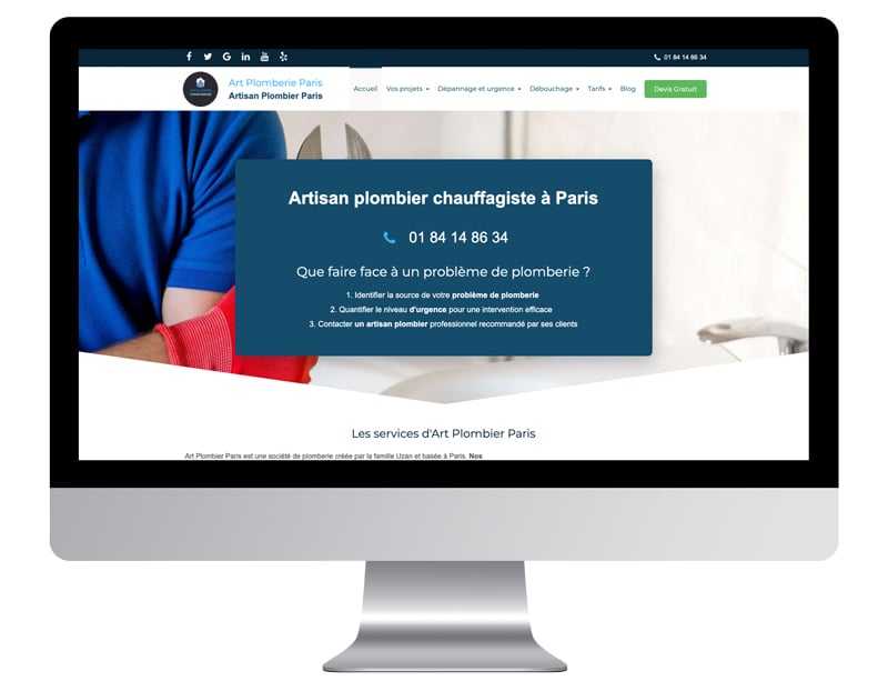 Exemple site internet artisan plombier
