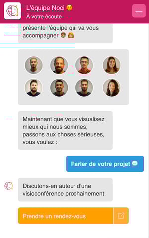 Exemple chatbot site web noci
